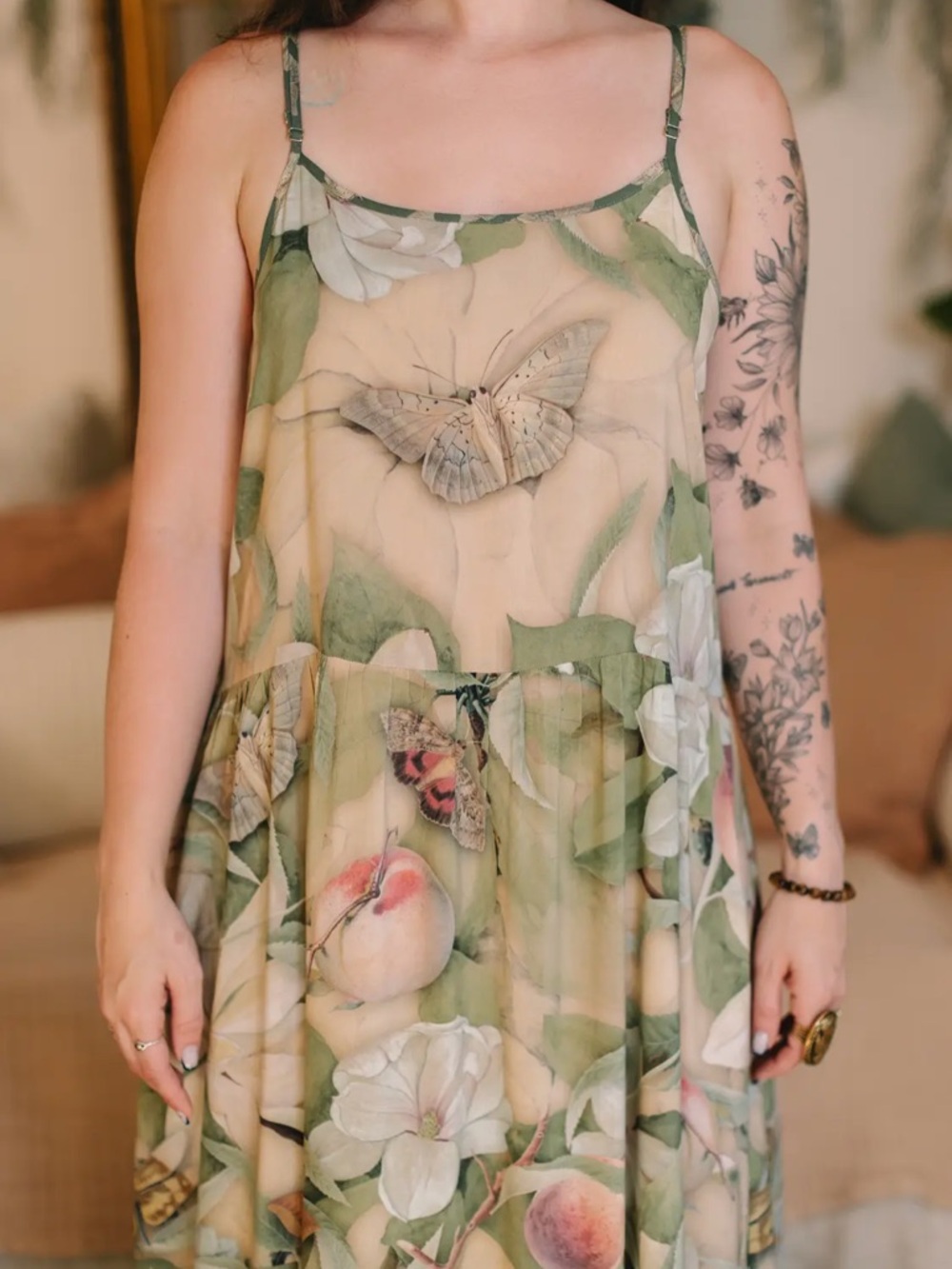 Fleur De Soleil Bohéme Long Maxi Slip Dress w/ Florals by Market of Stars - Picture 8 of 15